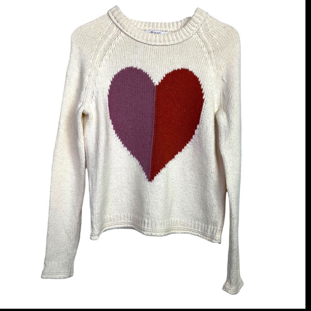 Madewell Heart Keaton Knit Pullover Coquette Romantic Soft Sweater Size XS - Picture 4 of 9